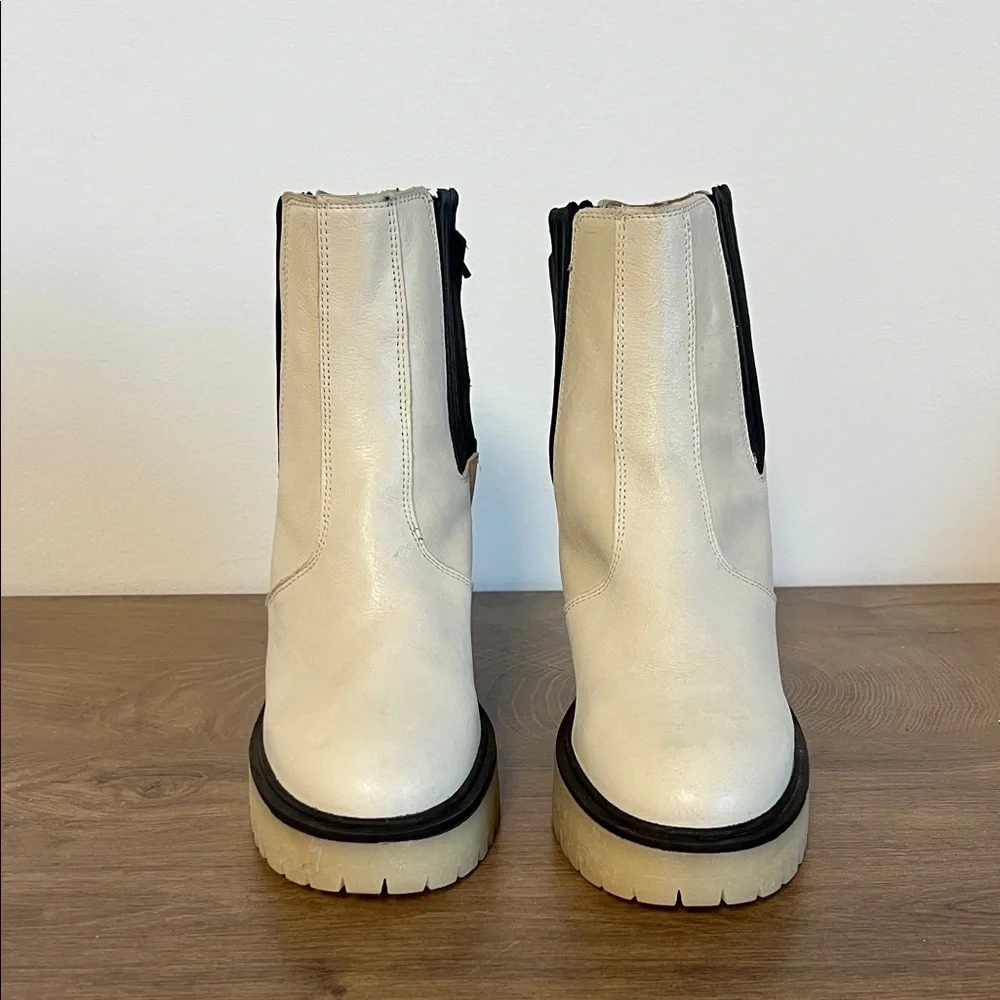 Free People James Chelsea Boot White Leather EU 36 US 6
